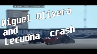 Miguel Olivera and Lecuona  crash red flagmotogp Portimao 2021 #CRASH #REDFLAG