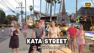 [4K] 🇹🇭 Walking Kata Street ( Kata Beach ) Phuket Thailand ( August 2023 )