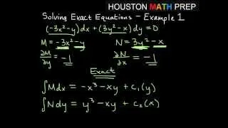 Exact Differential Equations - Example 1