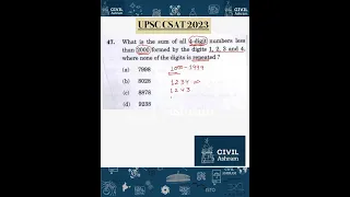 UPSC CSAT 2023 Previous Year Question (PYQ) Discussion. Series A (Ques. No.-47)- IAS/IPS/IFS/IFoS