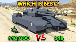 GTA 5 ONLINE : CHEAP VS EXPENSIVE (WHICH IS BEST MILITARY TANK?)