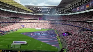 Becky Hill performing at Wembley for the 2022 Women's Euros Final.