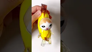 바나나 고양이(바나나 캣)🍌😺 말랑이 만들기 - DIY Banana Cat Squishy with nano tape #shorts