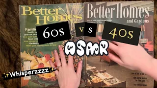 ✨40s vs. 60s Magazine ASMR ✨ Whispers, tracing, crinkly pages in Better Homes & Gardens