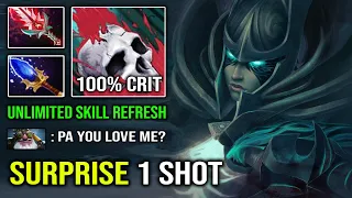 1 SHOT QUEEN Unlimited Crit Rate Surprise Jump Phantom Assassin 100% Deleted Sniper Dota 2
