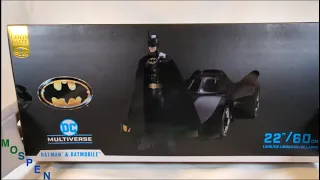 (ASMR) McFarlane Toys: 1989 Batmobile and Batman (DC) (Amazon Exclusive) Unboxing and Comparison!