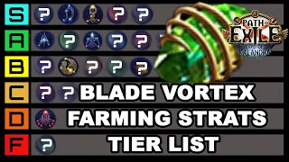 POE 3.19 Farming Strat Tier List for Blade Vortex - Best Synergies with my BV League Starter