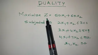 #1 Duality - Conversion of Primal LPP into Dual LPP when Objective function is minimization type