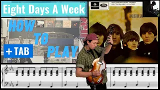 Eight Days a Week by The Beatles Bass cover + Play along Tab