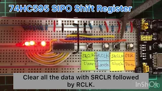 How a Shift Register Works: 7HC595 Simple Demo with Manual Control