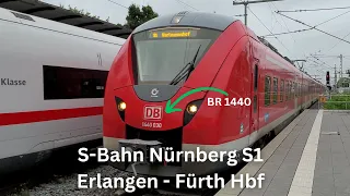 S-Bahn Nürnberg Linie S1: Erlangen - Fürth (Bay) Hbf onboard the BR 1440!