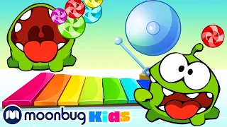 Cut The Rope - Om Nom plays xylophone and learns colors | ABC 123 Moonbug Kids | Fun Cartoons