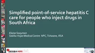 HCV Point of Service Model in PWIDs in South Africa | Achieving Equity in Hep. Elimination Webinar