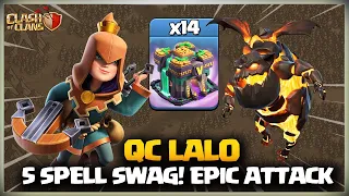 After Update! Th14 QC LaLo | Th14 Queen WALK Lavaloon | Best TH14 Attack Strategy Clash of Clans coc