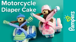 Motorcycle Diaper Cake Instructions | Pampers DIY Diaper Cake Ideas