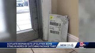 Package thief sets off woman's glitter-bomb trap