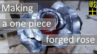 Making of a forged rose from one piece