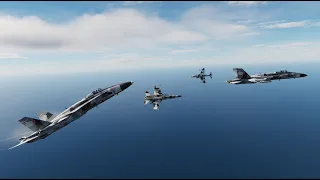 DCS: Harrier  vs 3 AI Hornet