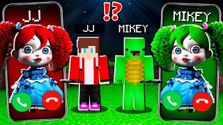 JJ Poppy Doll vs Mikey Poppy Doll CALLING to JJ and MIKEY at 3:00am ! - in Minecraft Maizen