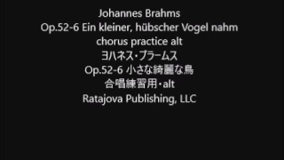 Johannes Brahms Op.52-6 Ein kleiner, hübscher Vogel nahm chorus practice alt