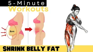 5 Min Standing LOWER BELLY FAT Workout ✔ SMALL WAIST & FLAT TUMMY