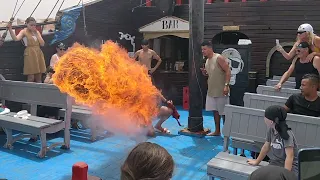 Pirate ☠️ Boat 🚢 Trip - Fire Breathing Show (4/4) - Sousse - Tunisia 🇹🇳 - May 2022