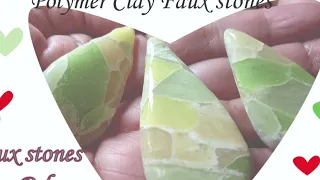faux stones from Polymer clay/ Imitation stones / green jade