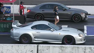 Toyota Supra vs Mercedes AMG - drag race