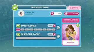 PREGNANCY EVENT DAILY GOALS TAHAP 1 Sims FreePlay | SIT ON A COUCH AND CONTEMPLATE PREGNANCY