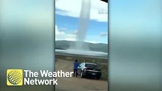 Utah tornado formed perfectly beside vehicle looks like ghost