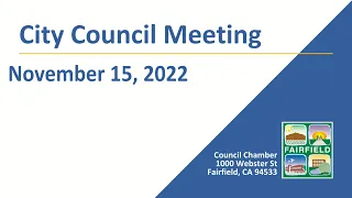 Fairfield City Council Meeting - November 15, 2022