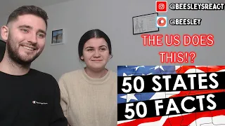 British Couple Reacts to 50 U.S. State Facts!