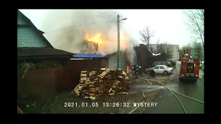 Пожар гаража Витебск 06 01 2021