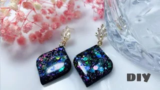 Creating Faux Black Opal Polymer Clay Earrings | How to make polymer clay earrings | DIY