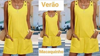 ✅️DIY Como fazer Macaquinho Verão_Costura fácil passo a passo para iniciantes Gisleide Novelo