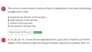 2021 JAMB Question 21 | Locus of a point