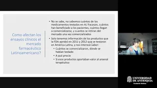 Los Ensayos Clínicos y el Mercado Farmaceútico Latinoamericano - Dra.  Nuria Homedes