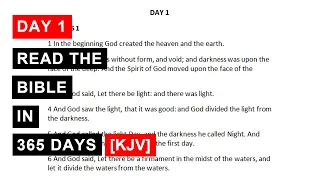 Day 1   Read The Bible in 365 Days KJV