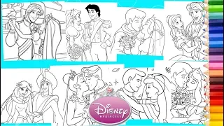 ALL Disney Princess Royal Wedding COMPILATION - Coloring Pages for kids