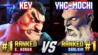 SF6 ▰ KEY (#1 Ranked E.Honda) vs YHC-MOCHI (#1 Ranked Dhalsim) ▰ Ranked Matches