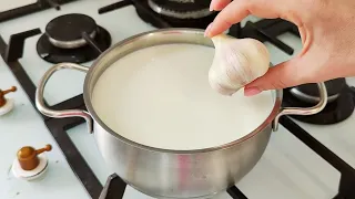 Simply add the garlic to the boiling milk! You will be amazed! 5 minute recipe