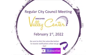 Regular City Council Meeting: February 1, 2022