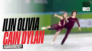 Ilin Olivia and Cain Dylan 🇺🇸 Second Position Ice Dance Performance at Gangwon 2024!