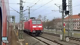 Zug-Mitfahrt am offenen Fenster von Dresden Hbf bis Coswig