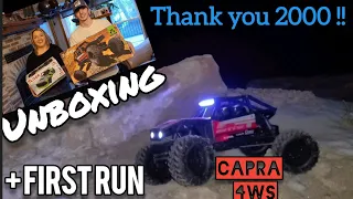 Thank you 2000! Unboxing the Axial Capra 4ws and imex slider. Capra test run at Crawler County