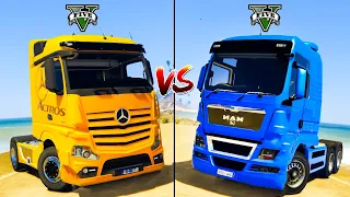 Mercedes Truck vs Euro Man Truck - GTA 5 Which is best?