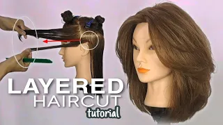 how to LAYERED HAIRCUT,so easy, potong rambut layer mudah
