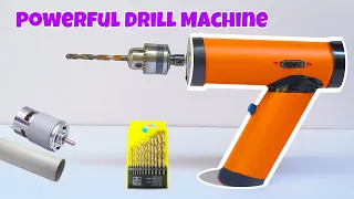 How To Make a Powerful Drill Machine From PVC Pipe || Mini Drill Machine || 775 DC Motor