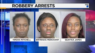 Women in custody after police chase, accused of robbing cosmetics' stores