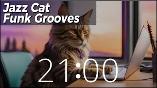 Purrfect Productivity: 21 Minute Jazz Funk Session Timer for Creative Flow, Study, Productivity